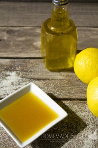 sugar, honey, olive oil and lemon