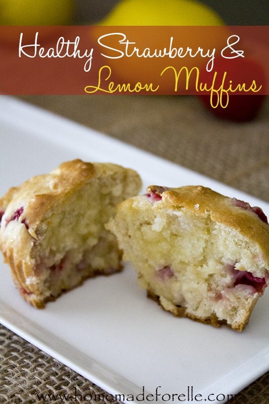 healthy strawberry and lemon muffins