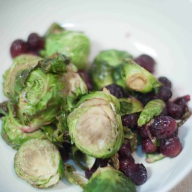 Maple Roasted Brussels Sprouts with Cranberries
