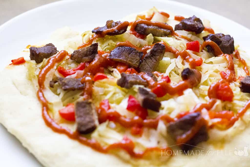 Sauerkraut & Sriracha Pizza |homemadeforelle.com