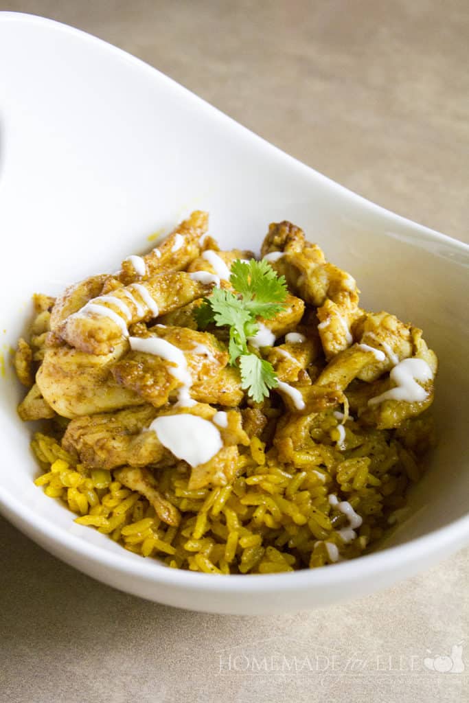 Chicken Shawarma Plate with Turmeric Rice Recipe