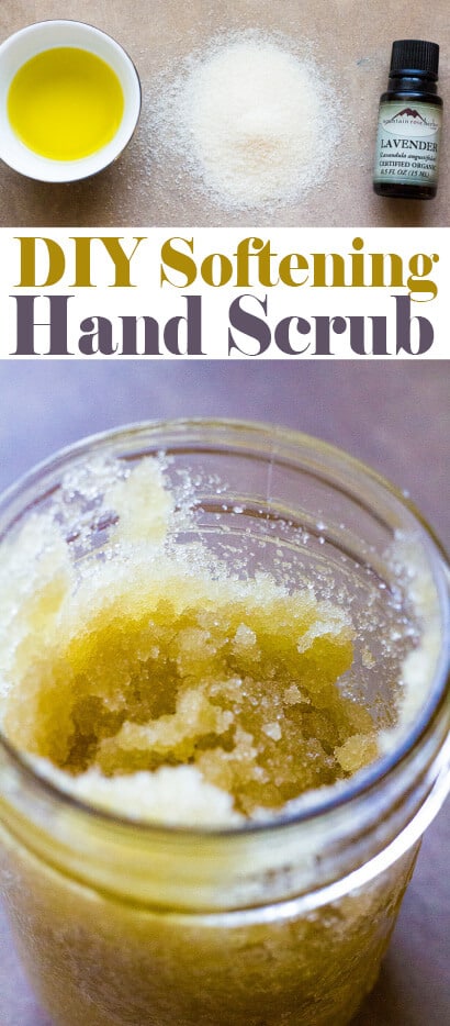 DIY Softening Hand Scrub made from 3 natural ingredients | homemadeforelle.com