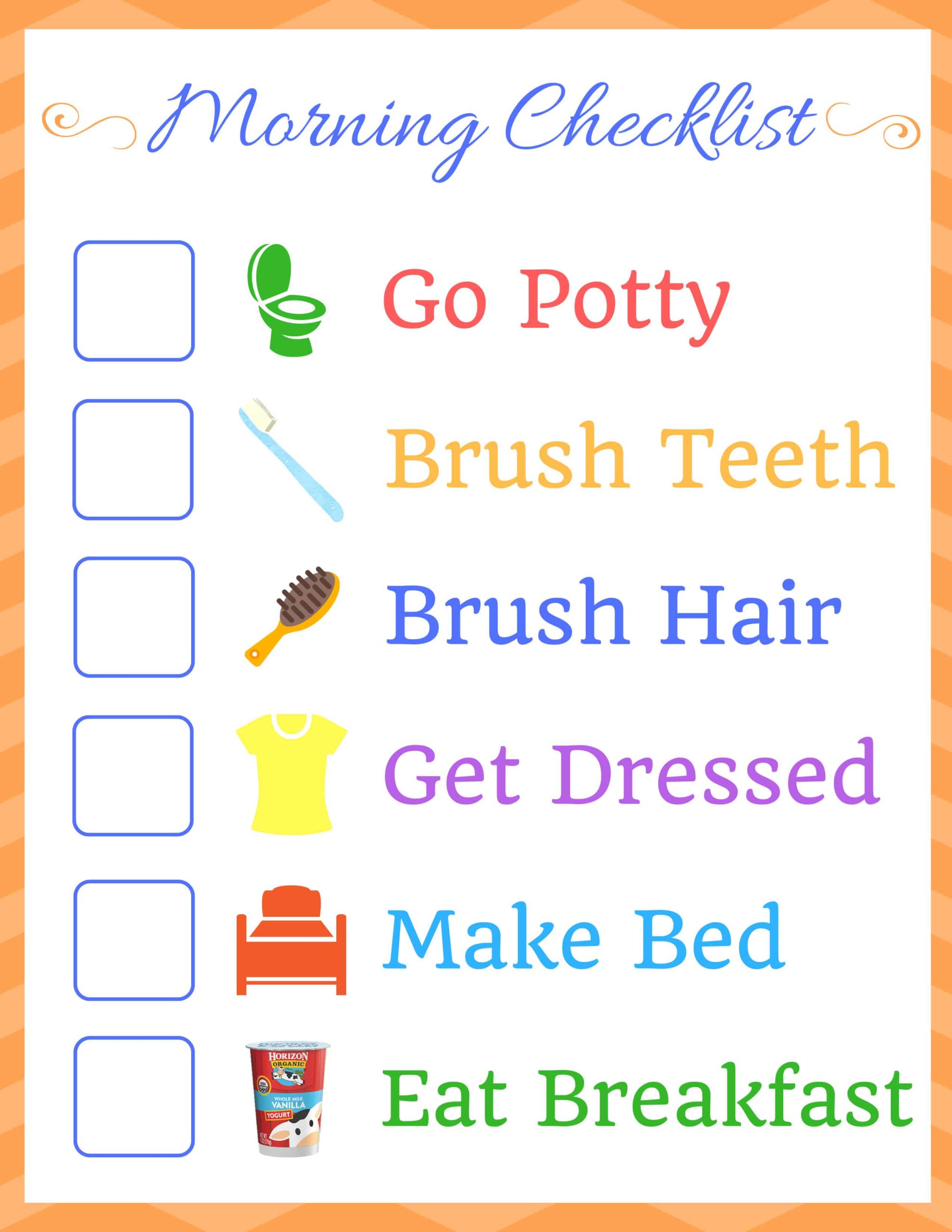 Printable Morning Routine Template