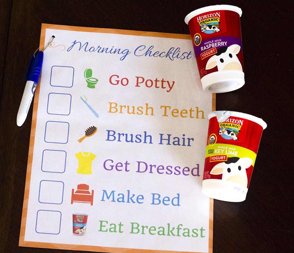 morning routine checklist for girls