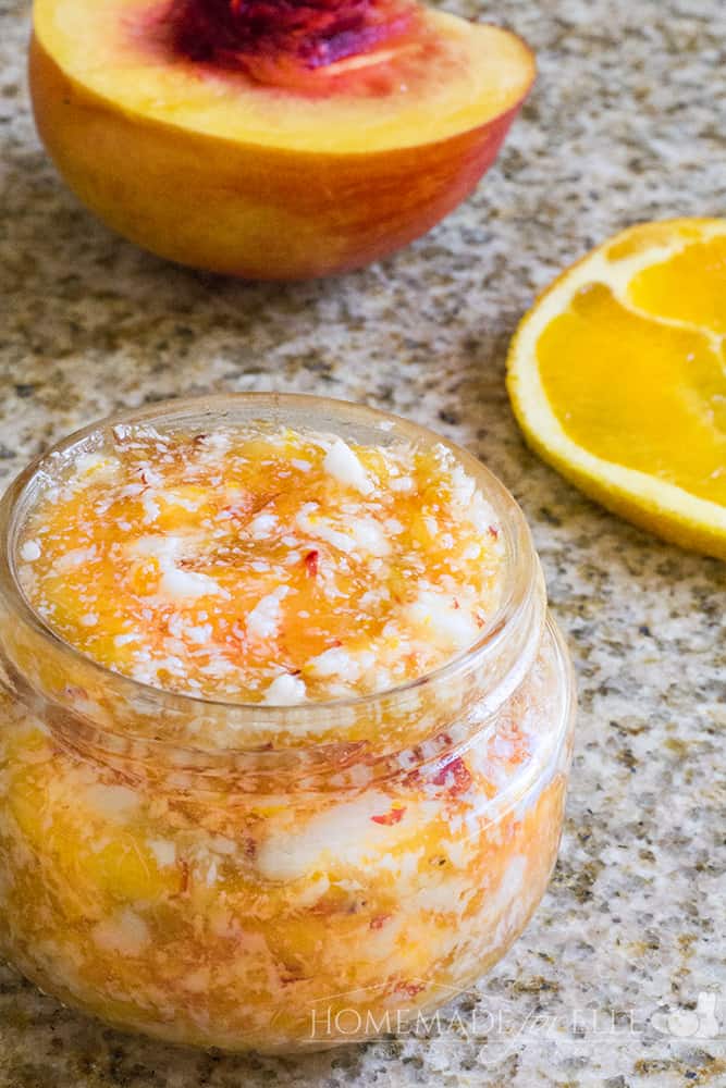 Homemade Citrus Nectarine Exfoliating Body Scrub | homemadeforelle.com