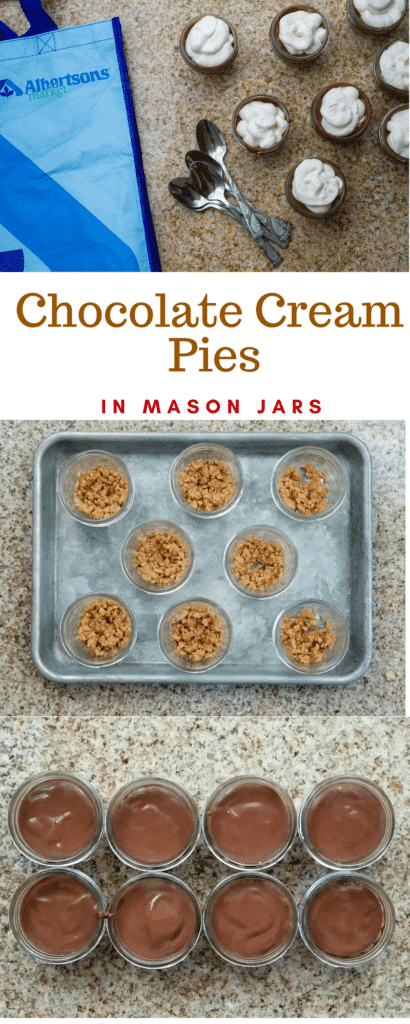 Organic Homemade Chocolate Cream Pies in Mason Jars | homemadeforelle.com