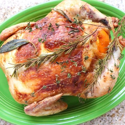 Whole Roasted Chicken with Oranges and Herbs