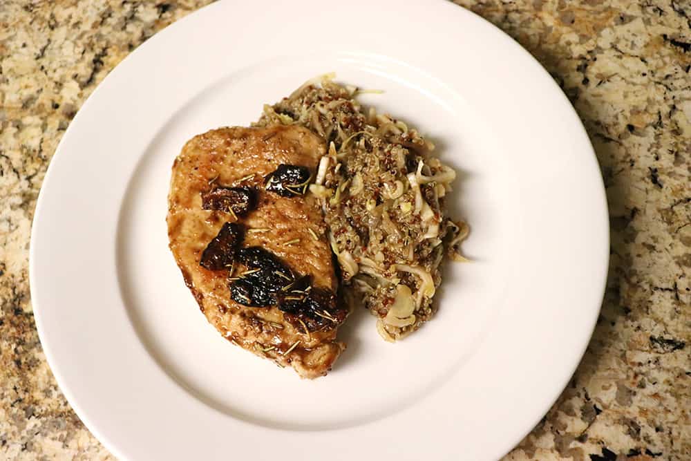 Pork Chops with Fig-Rosemary Sauce and Quinoa-Endive Salad