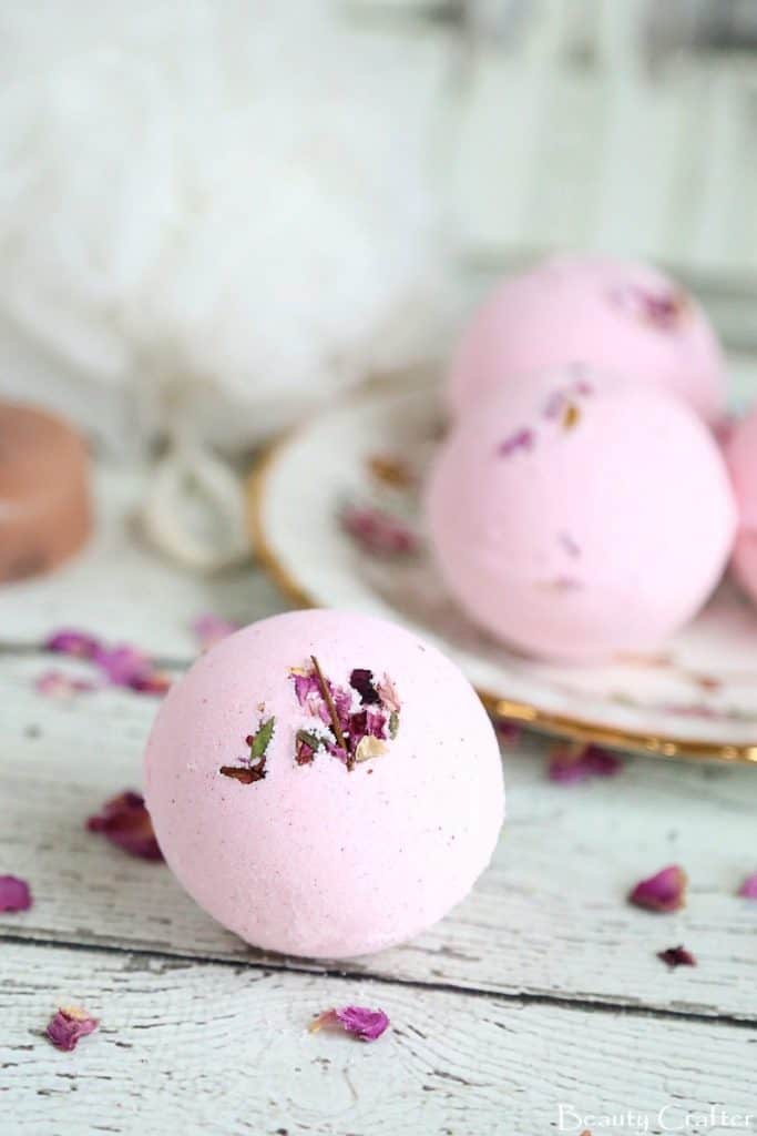 DIY Rose Bath Bombs