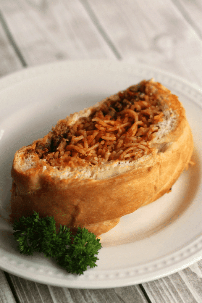 Spaghetti Stuffed Garlic Bread | My Heavenly Recipes