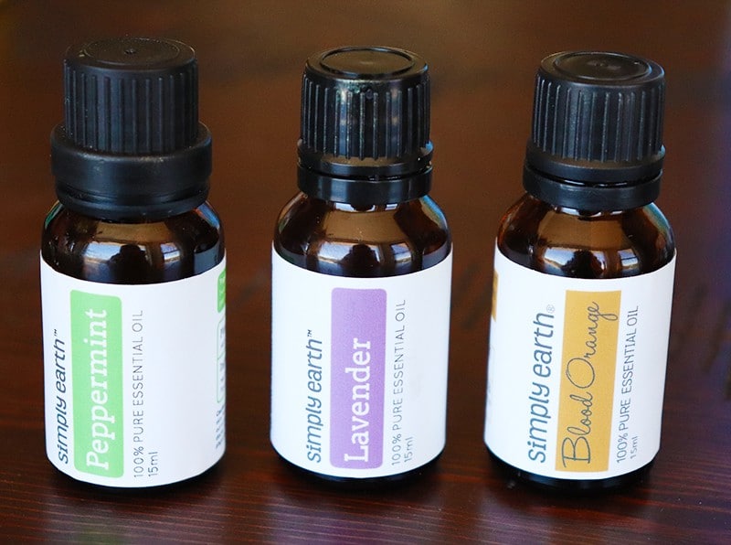 peppermint, lavender, and blood orange essential oil
