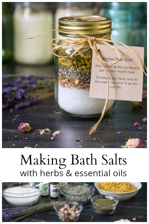 Making Bath Salts with herbs and essential oils
