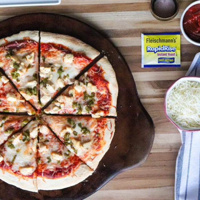 30Minute Green Chile Chicken Pizza